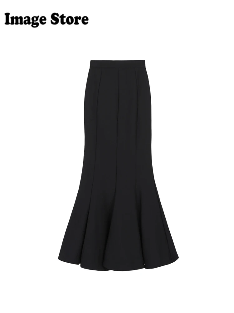 Женская французская винтажная юбка-русалка в стиле Old Money 2000-х годов эстетичная