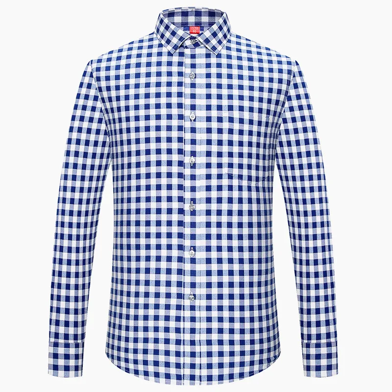 Long Sleeve Men's Shirt New Collection 2022 Autumn Plaid Cotton Polyest Luxury Daily Casual Shirts Leisure Soft Streetwear Style