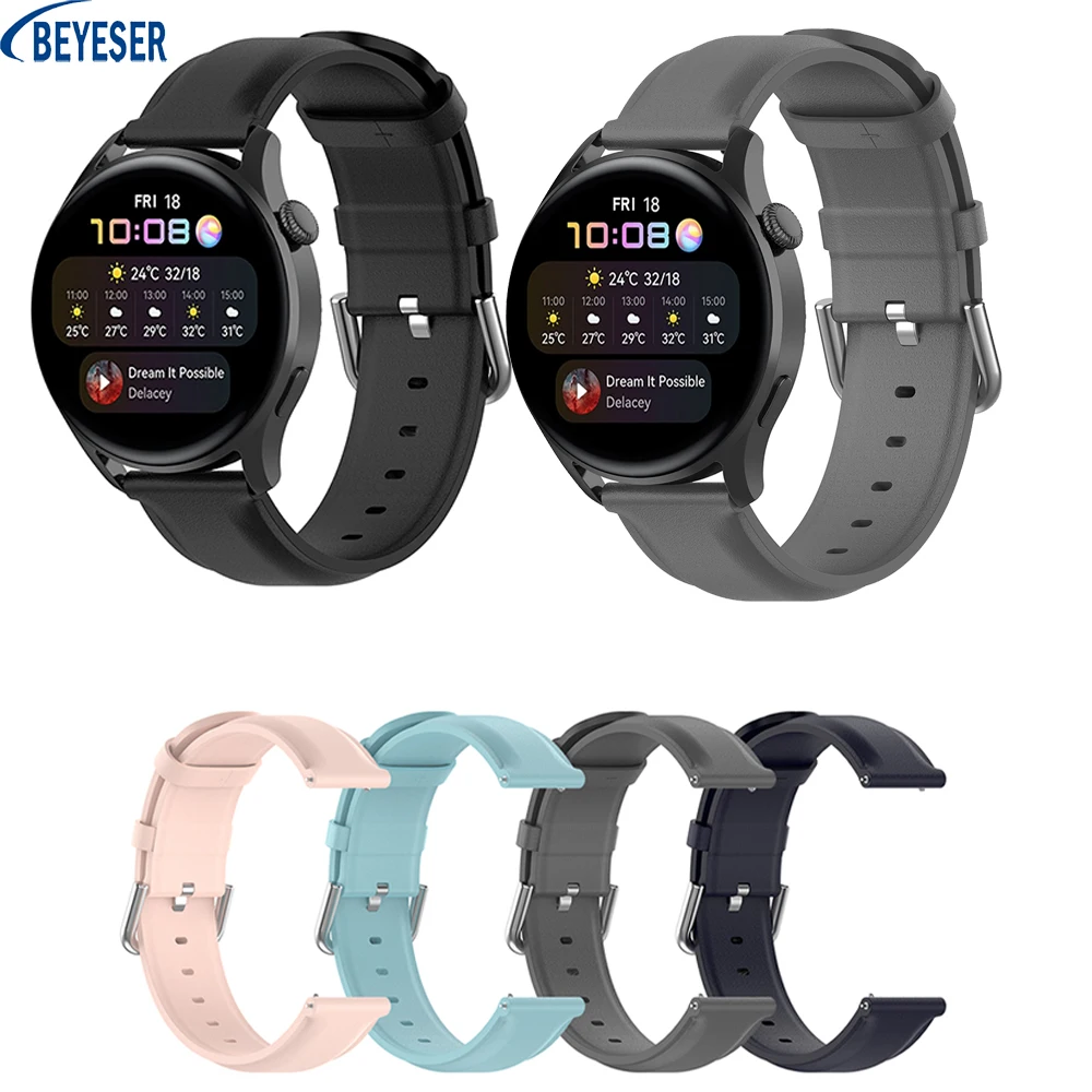 

Кожаный ремешок с круглым хвостом для Huawei Watch 3 /3Pro, браслет для Honor Watch Dream/Magic Watch 2 46 мм, браслет для наручных часов, 22 мм