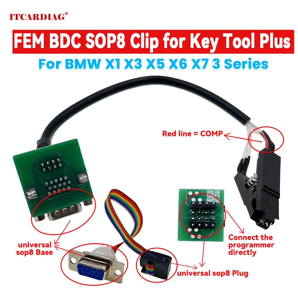 

Адаптер Фем BDC универсальный зажим SOP8 для инструмента Xhorse Key Plus VVDI PROG CGDI ACDP для BMW x1 x3 x5 x6 3 серия ключевой программатор