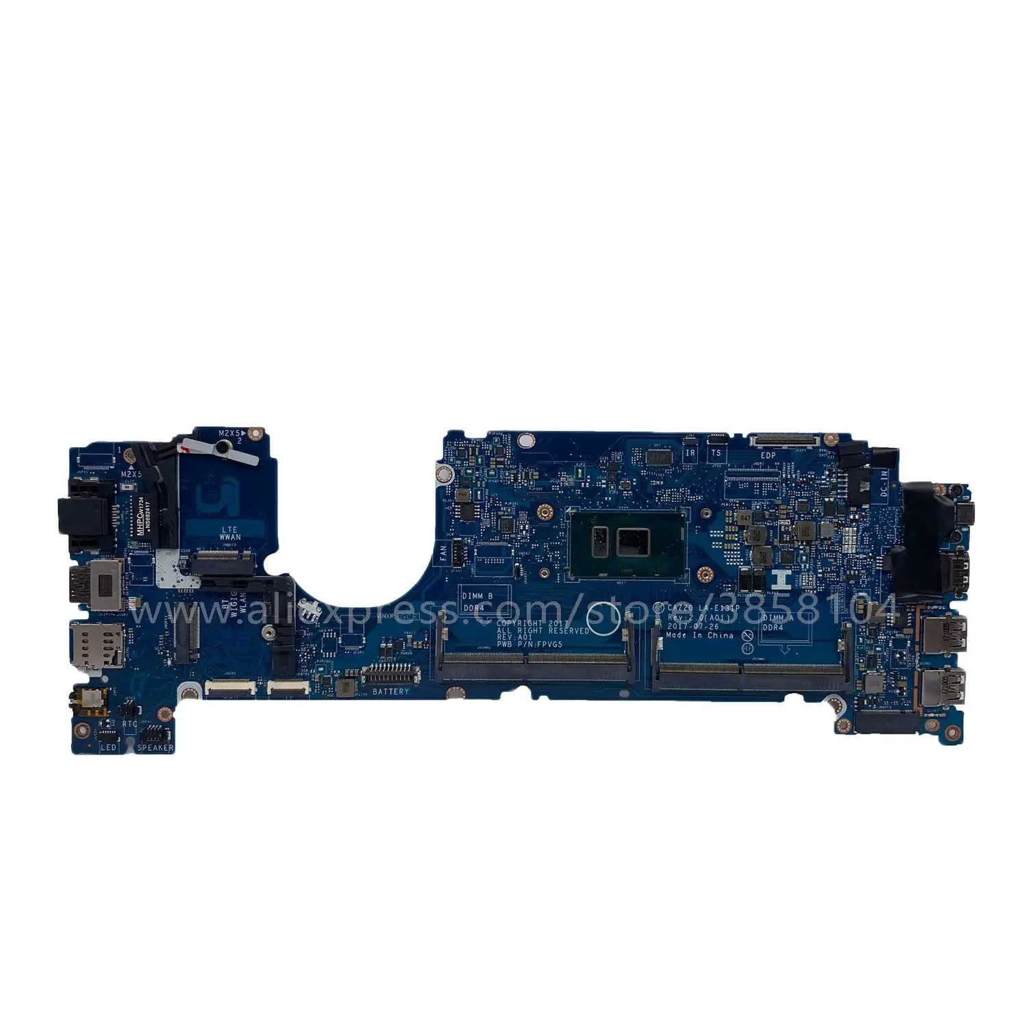 

Материнская плата для ноутбука DELL Latitude 7480 E7480 с процессором I7-6600U LA-E131P 4GTKN, материнская плата