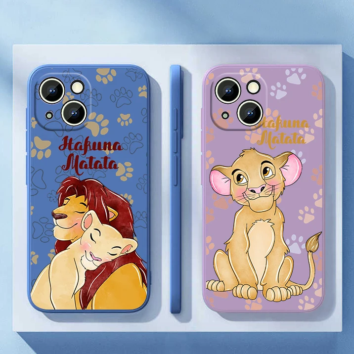 

Cute Disney Lion King Phone Case For iPhone 14 13 12 mini 11 Pro Max 8 7 Plus XR XS X Liquid Rope Funda Cover