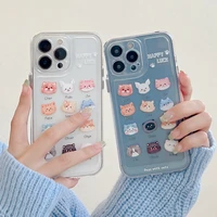 cartoon cat sticker painting phone case for iphone 11 12 13 iphone13 pro xr x xs max iphone11 shockrpoof clear hard back cover