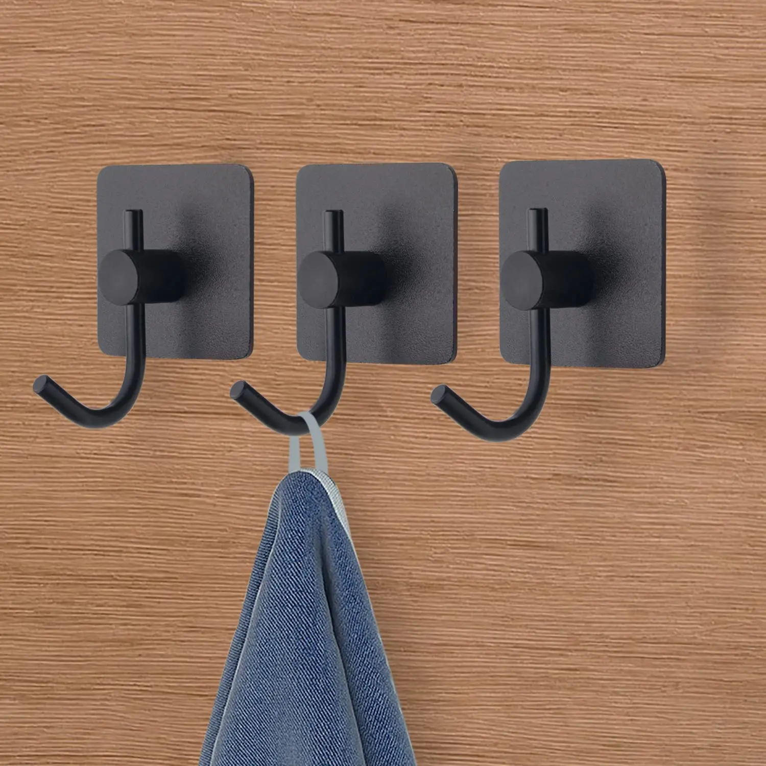 

3M Sticker Adhesive Stainless Steel Wall Mount Holder Hook 6pc Door Clothes Coat Hat Hanger Hanger Towel Clothes Black Silver