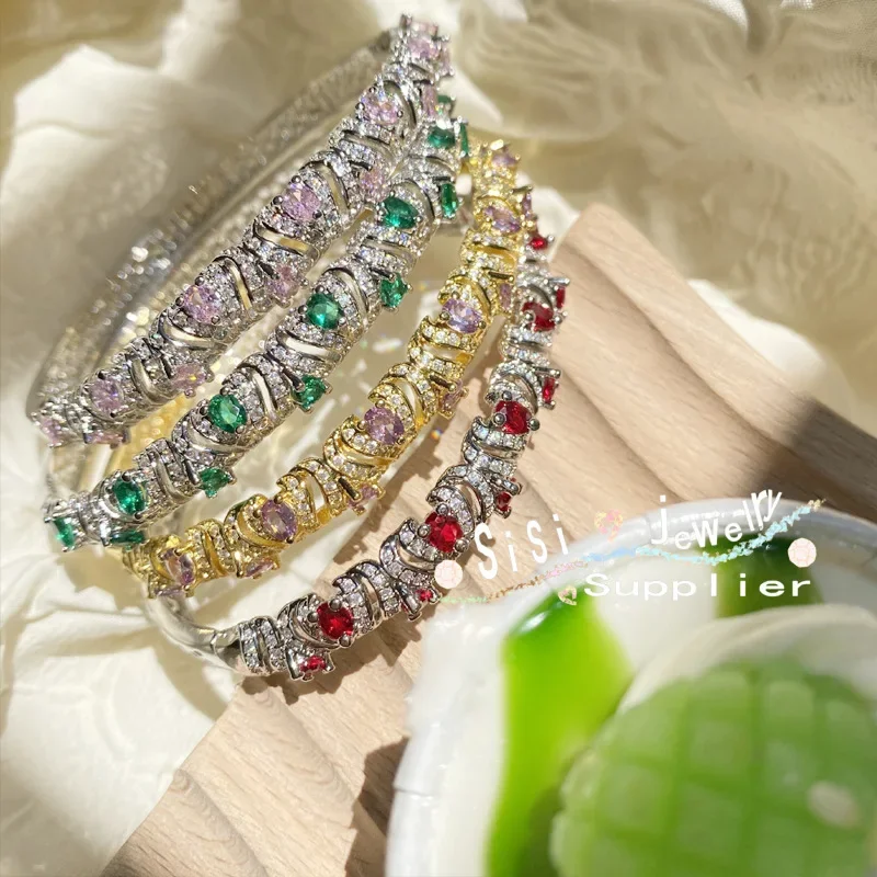 Высококачественная роскошная куртка Pulsera Cirón de espinela verde Chapada en oro 18K Brazalete Ruby Paloma