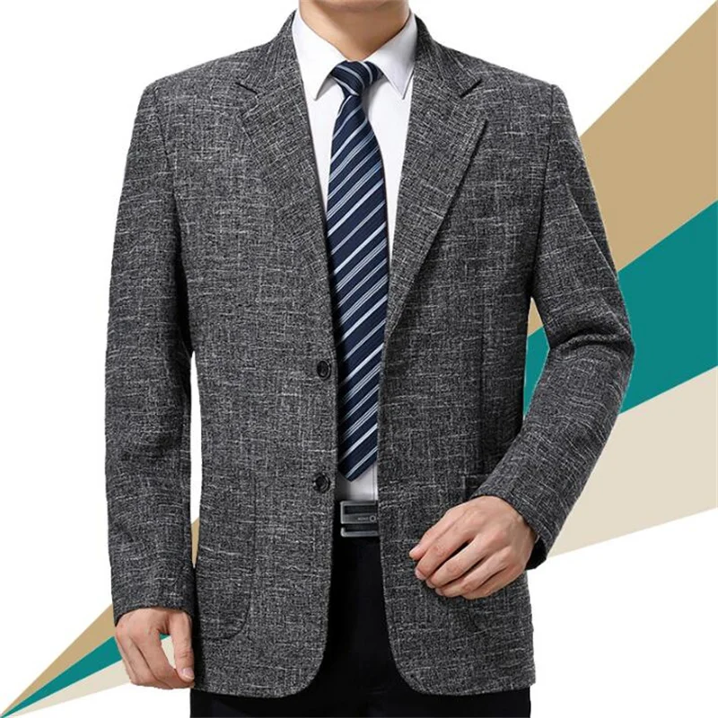 Spring middle-aged casual jacket men blazer masculino slim fit clothes mens suit casaco jaqueta business coats man outerwear