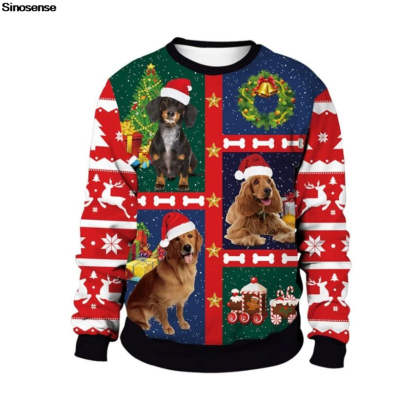 Джемпер для мужчин и женщин Рождественский Свитшот джемпер с 3D рисунком