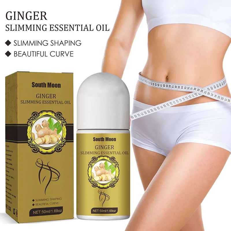 

New 50ml Natural Ginger Slimming Essential Oil Roller Fat Burning Weight Loss Body Slimming Massage Ball Skin Tightening Oil