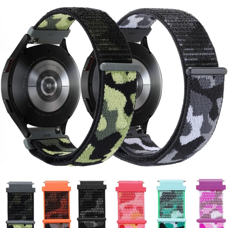 

20mm 22mm Nylon Loop Strap For Huawei Watch 4/3/GT3 Pro Camouflage Bracelet Belt Amazfit GTR/Stratos/GTS4 Samsung Watch 5/4 Band