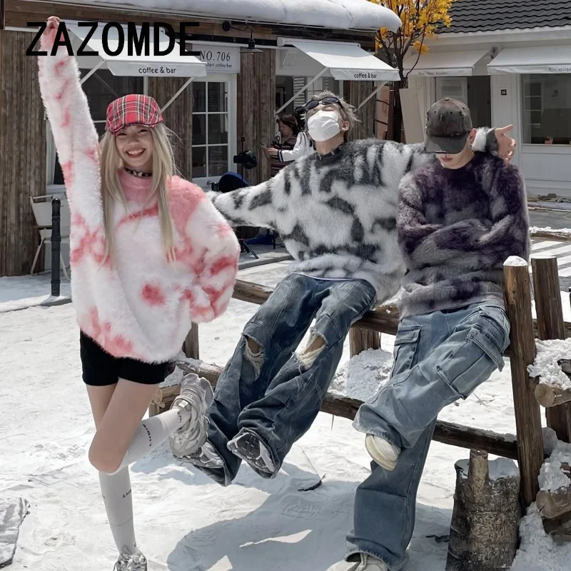 ZAZOMDE мужской повседневный осенне-зимний свитер с круглым вырезом вязаный топ в