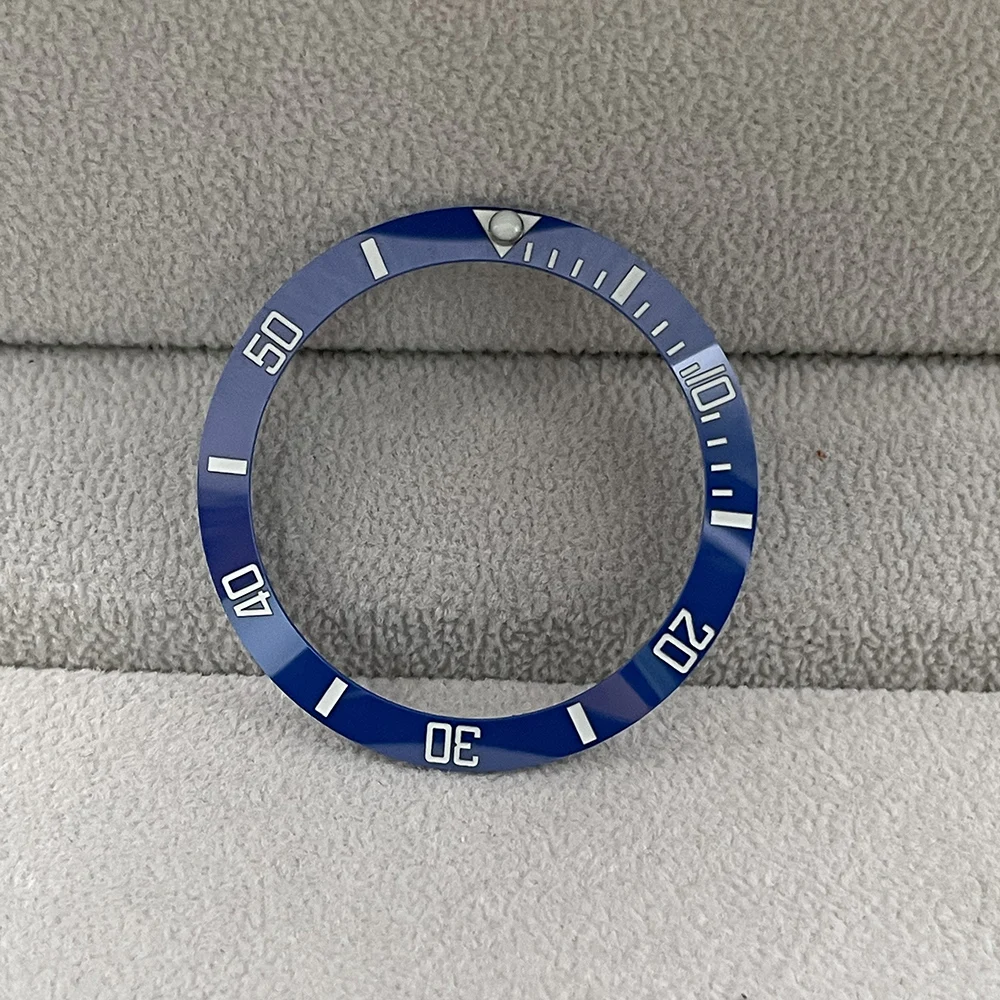 GMT Blue Black C3 Green/Blue Luminous 38mm x 30.6mm Watch Bezel Insert Ring fit Watch Case