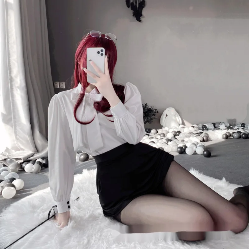 Сексуальная Униформа секретаря для косплея соблазнительная прозрачная офисная