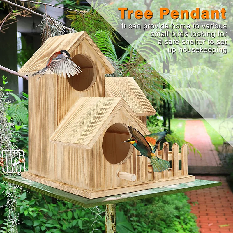 Креативный деревянный домик в форме птицы 3 1 для дикой подвесная коробка