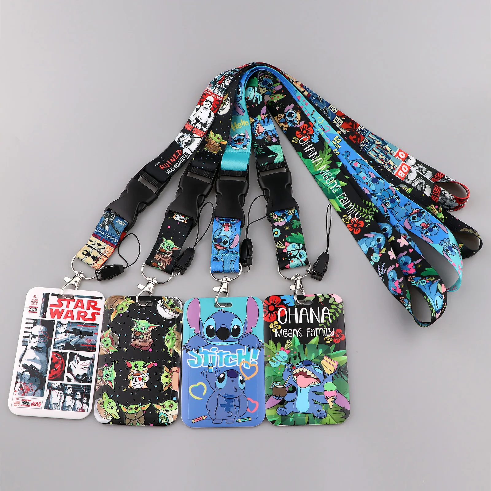 

Star War Lanyards Keychain Cute Cartoon Stitch Neck Strap Phone Straps ID Card Holder Lanyard for Keys DIY Hanging Rope Lanyard