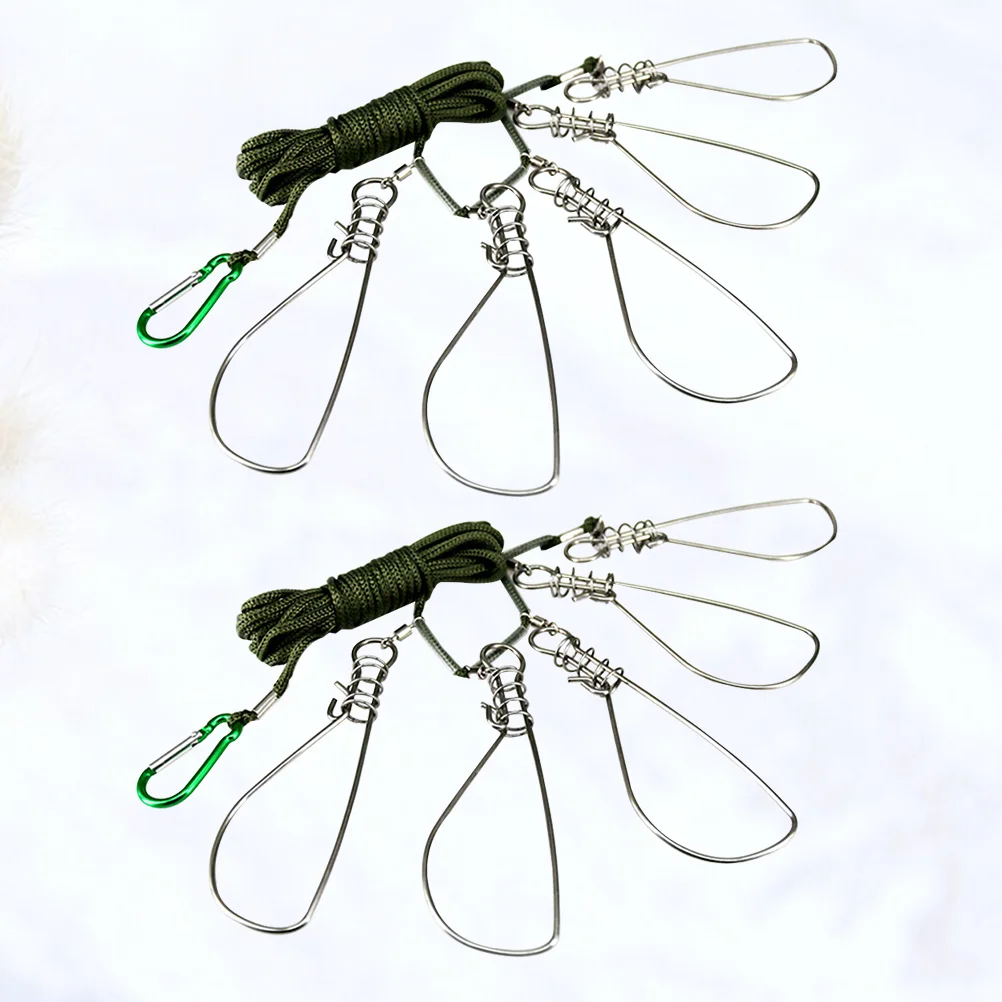 

2 Sets Nylon Ropes 5 Snaps Fishing Lock Buckle for Fishing Fishing Lock for Outdoor Fishing Buckle Stringer Fishing Supplies