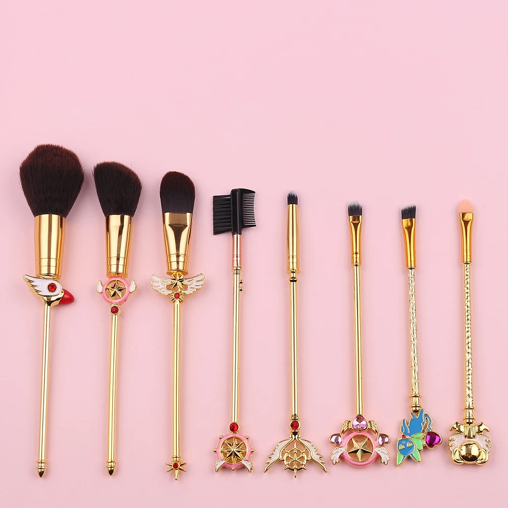 

8Pcs Anime Card Captor Sakura Makeup Brushes Set Cute Concealer Eye Shadow Foundation Brush Soft Fine Makeup Tools Brush