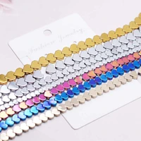 46810mm heart shape natural stone hematite beads heart loose spacer beads for jewelry making diy bracelet retention color