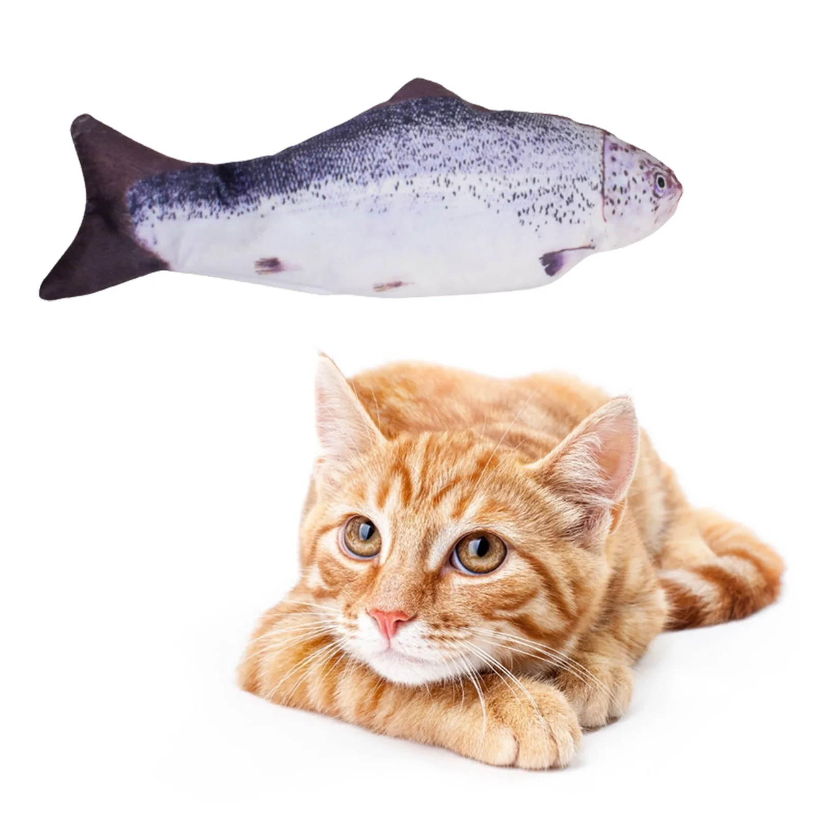 

New Cat USB Charger Toy Fish Interactive Electric Floppy Fish Cat Toy Realistic Pet Cats Chew Bite Toys Pet Supplies Cats Dog To