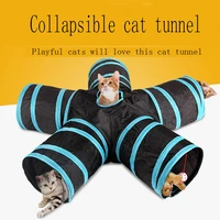 cat five channel factory spot pet cat toy training tunnel toy ringing paper tent cat bedding