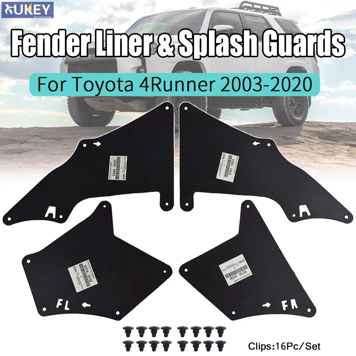 

Брызговики для Toyota 4runner 2003-2020, 53735-35150, 53736-35150