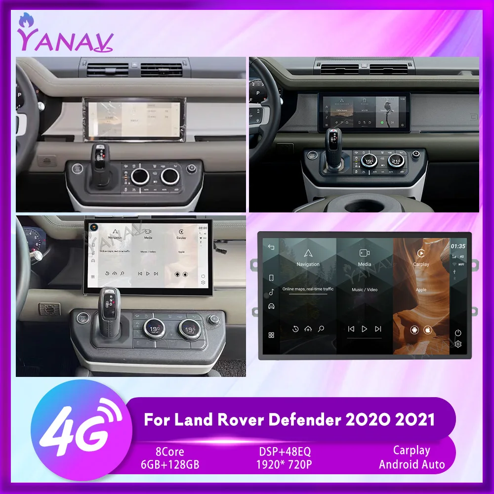 

Автомобильный радиоприемник на Android для Land Rover Defender 2020 2021, автомобильная стереосистема 128 ГБ, GPS-навигация, мультимедийный видеоплеер, беспро...