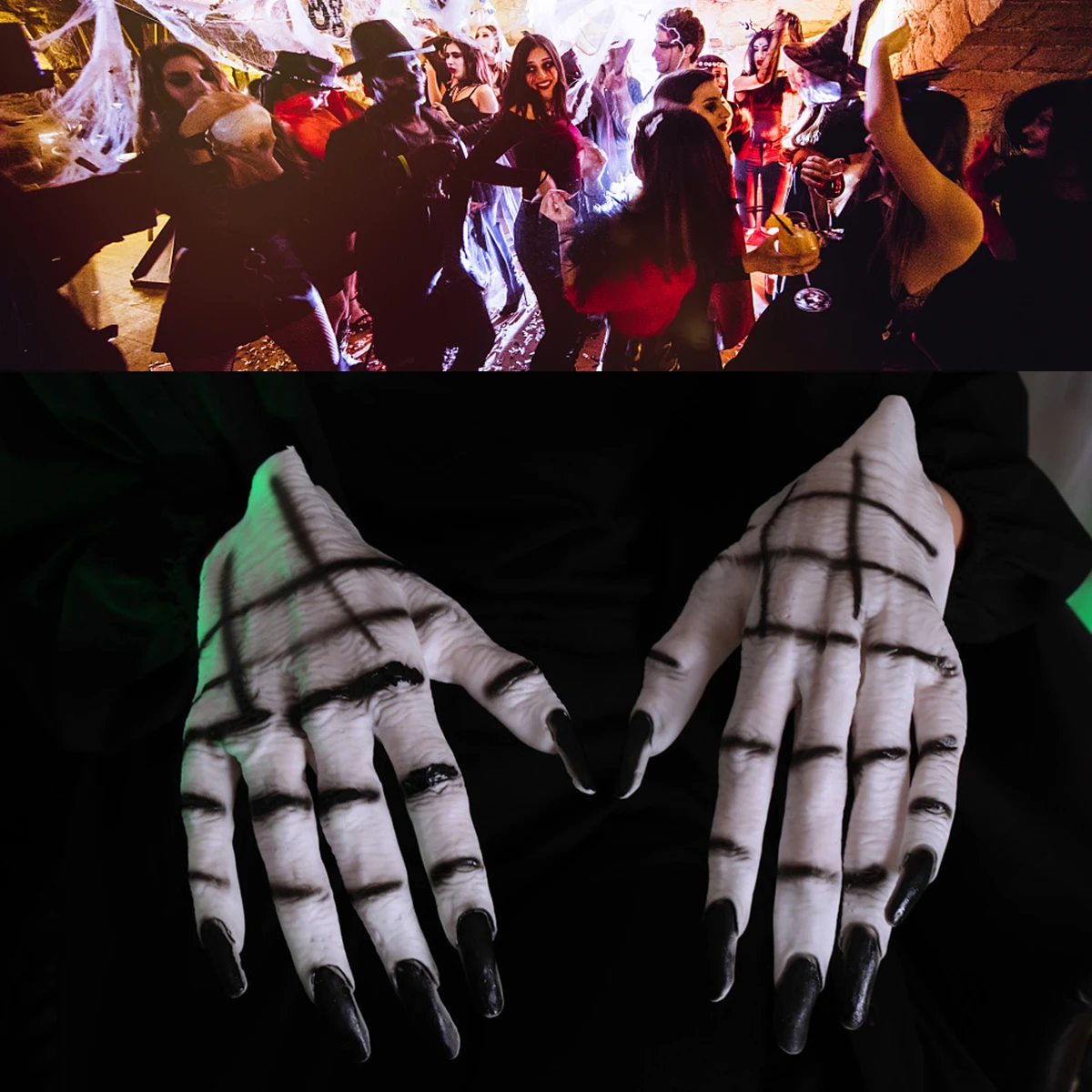 

Halloween Scary Ghost Hand Gloves Halloween Devil Monster Horror Hand Gloves Breathable Halloween Costume Paw Gloves Fun
