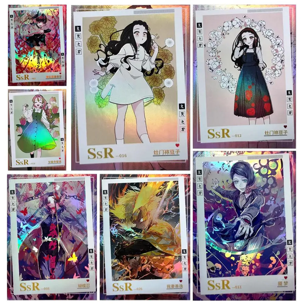 Аниме рассекающий демонов камадо танджиро кибуцуцзи музан цуюри канао кочоу шинобу коллекционная карточка детские игрушки Настольная Игра карточка