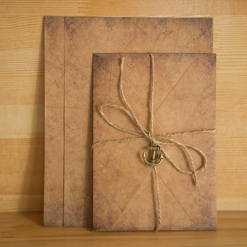 

Винтажный конверт из крафтовой бумаги, 10 шт./набор, набор из бумаги для письма, конверты с окошком А5, конверты для свадебных приглашений, Подарочный конверт