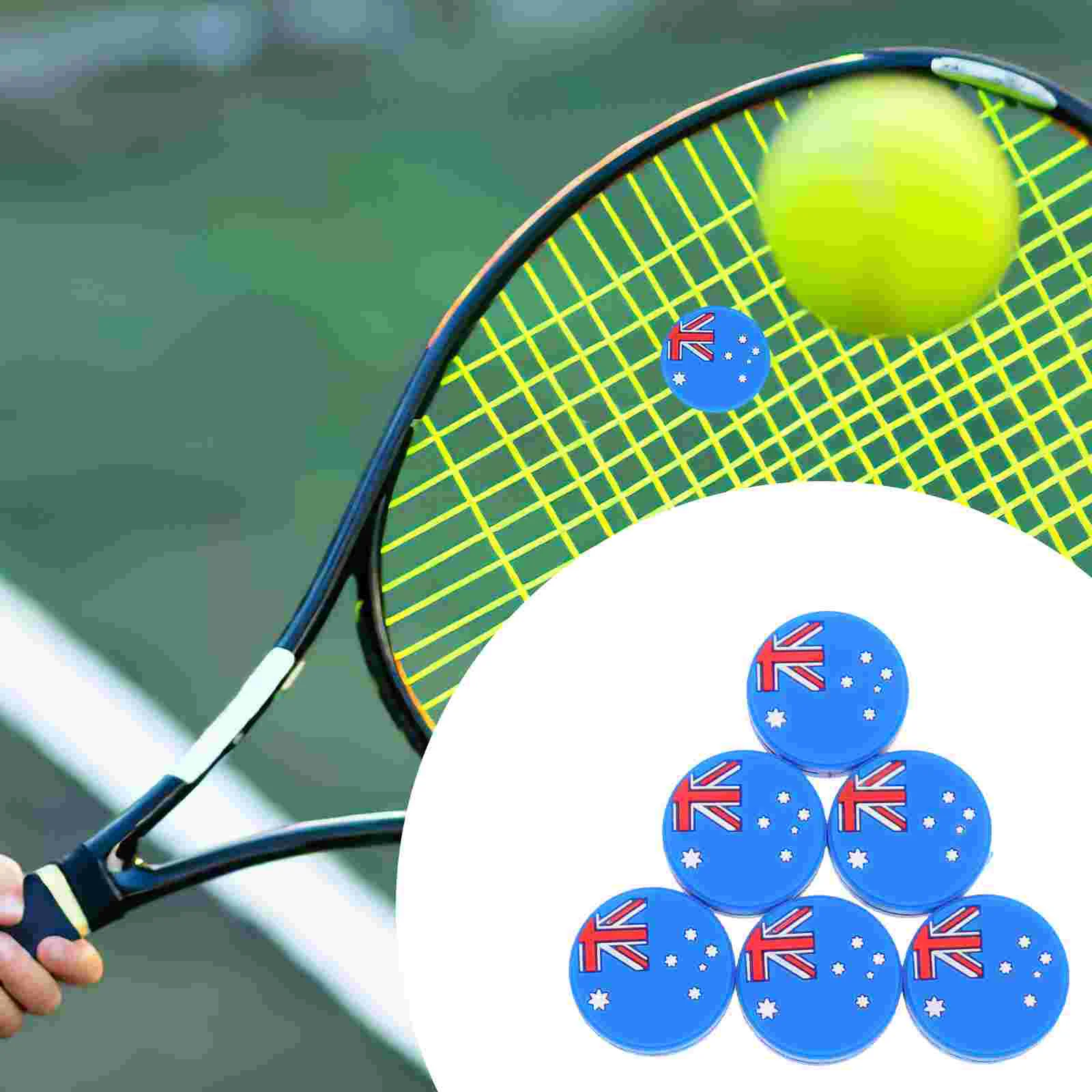

6 Pcs Tennis Racket Shock Absorber Silicone Vibration Dampener Flag Silica Gel National Designed