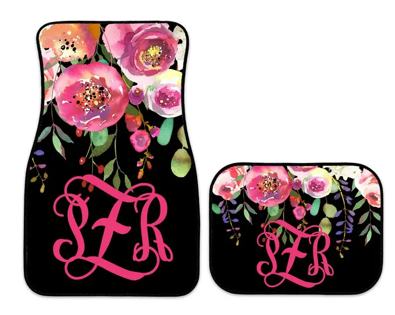 

Monogrammed Car Mats, Personalized Car Mats, Design Your Own Car Mats, Monogrammed Car Accessory, Monogrammed Gift Floral Car