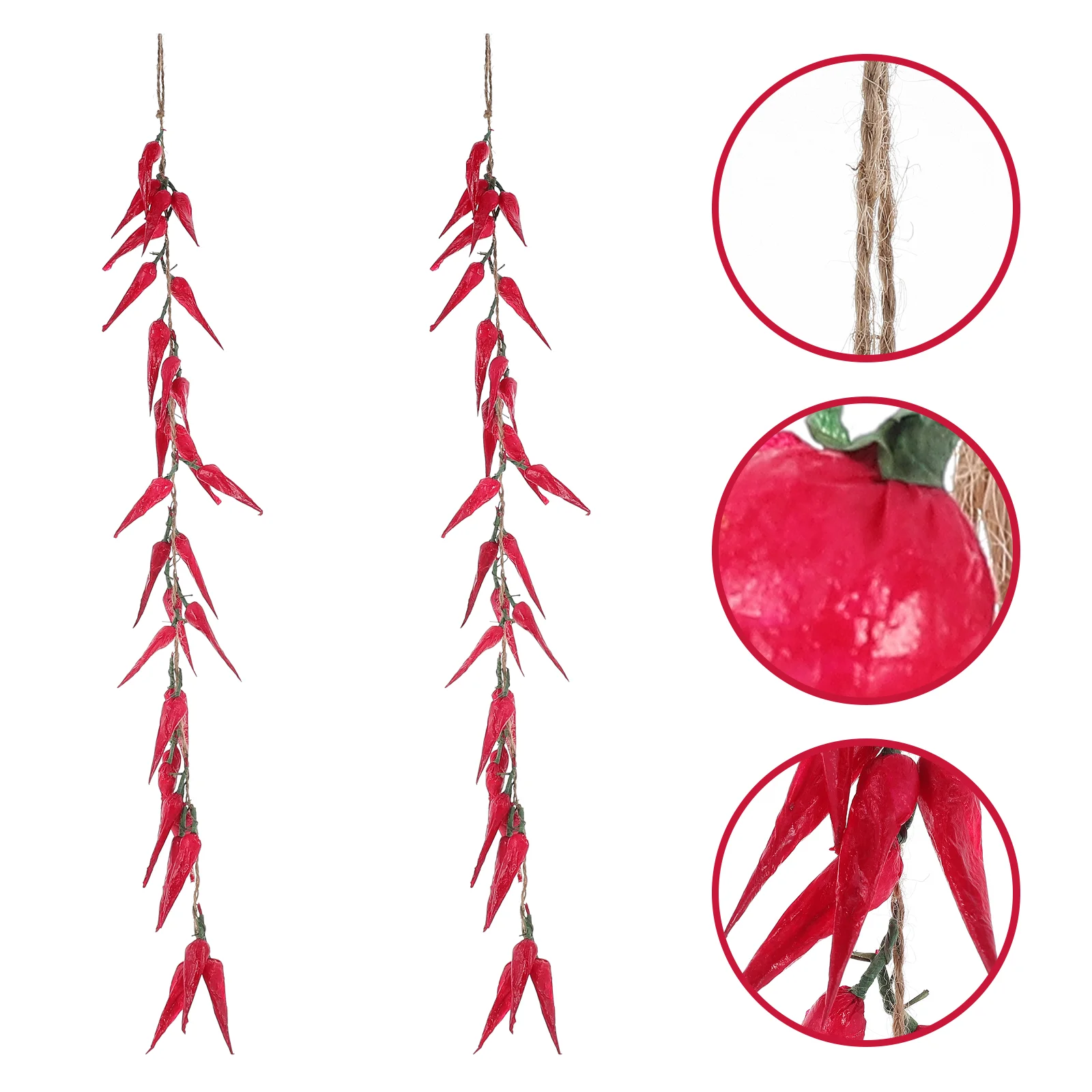 

Pepper Fake Artificial Hanging Peppers Vegetables Strings Decor Farmhouse Simulation Ornaments Chili Vegetable Redornament