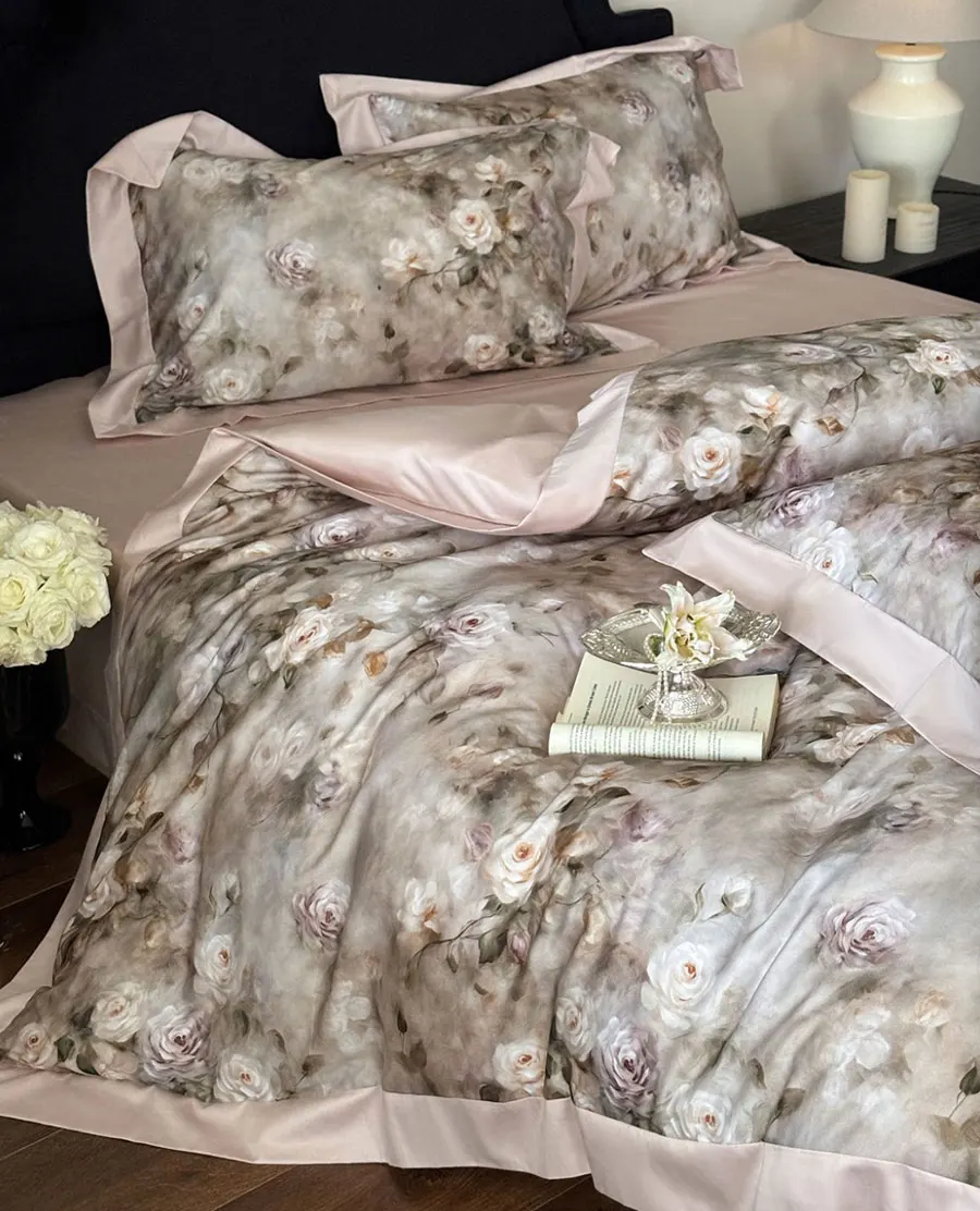 Постельное белье NoEnName_Null тенсельный хлопок американский стиль розово-фиолетовый