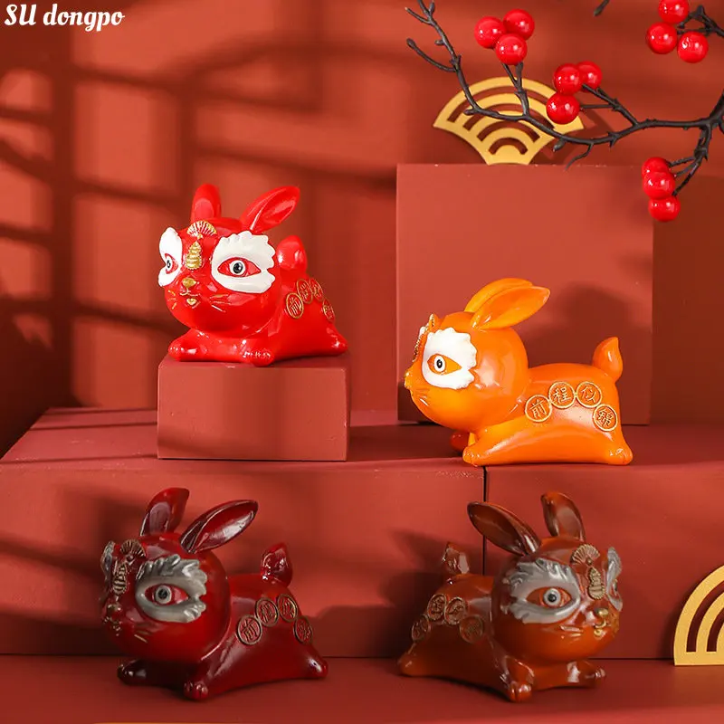 

Color Changing Tea Pet In The Year of The Rabbit Resin Craft Tea Playing Tabletop Boiling Ironing Set Ornaments New Year Gift