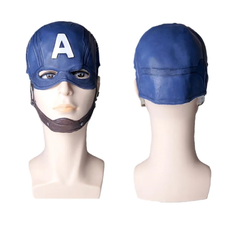 

Marvel Avengers Captain America Mask Latex Mask Adult Halloween Superhero Mask Helmet Halloween Christmas Party Gift Headwear
