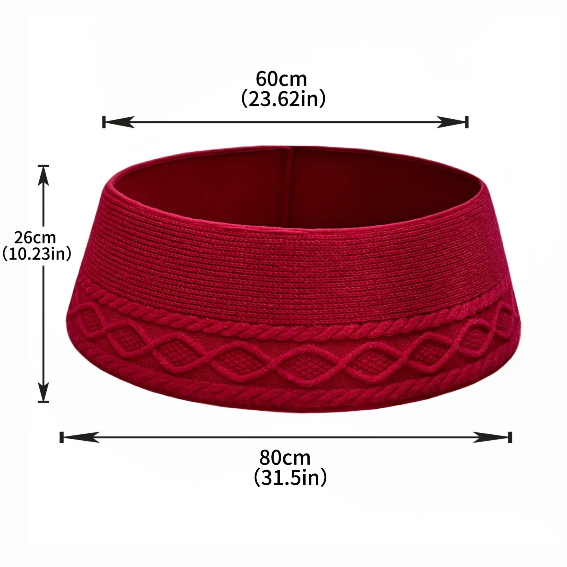 

Красный/белый вязаный чехол для елки