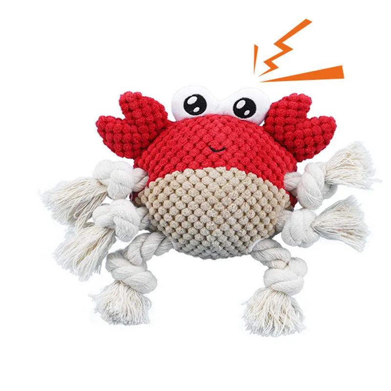 

2022 New Models Plush Frog Crab Squeak Pet Dog Toys Puppy Chew Interactive Tooth Clean For Large Dog Having Fun Pet Accessories