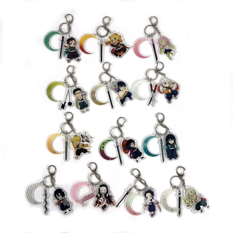 

Demon Slayer Anime Keychain Tokitou Muichirou Kanroji Mitsuri Women Key Chain Man Acrylic Key Ring Pendant Cute Ornament Gift