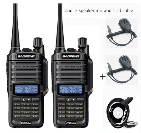 

2 шт., Двухдиапазонная портативная рация 10 Вт, 4800 мАч