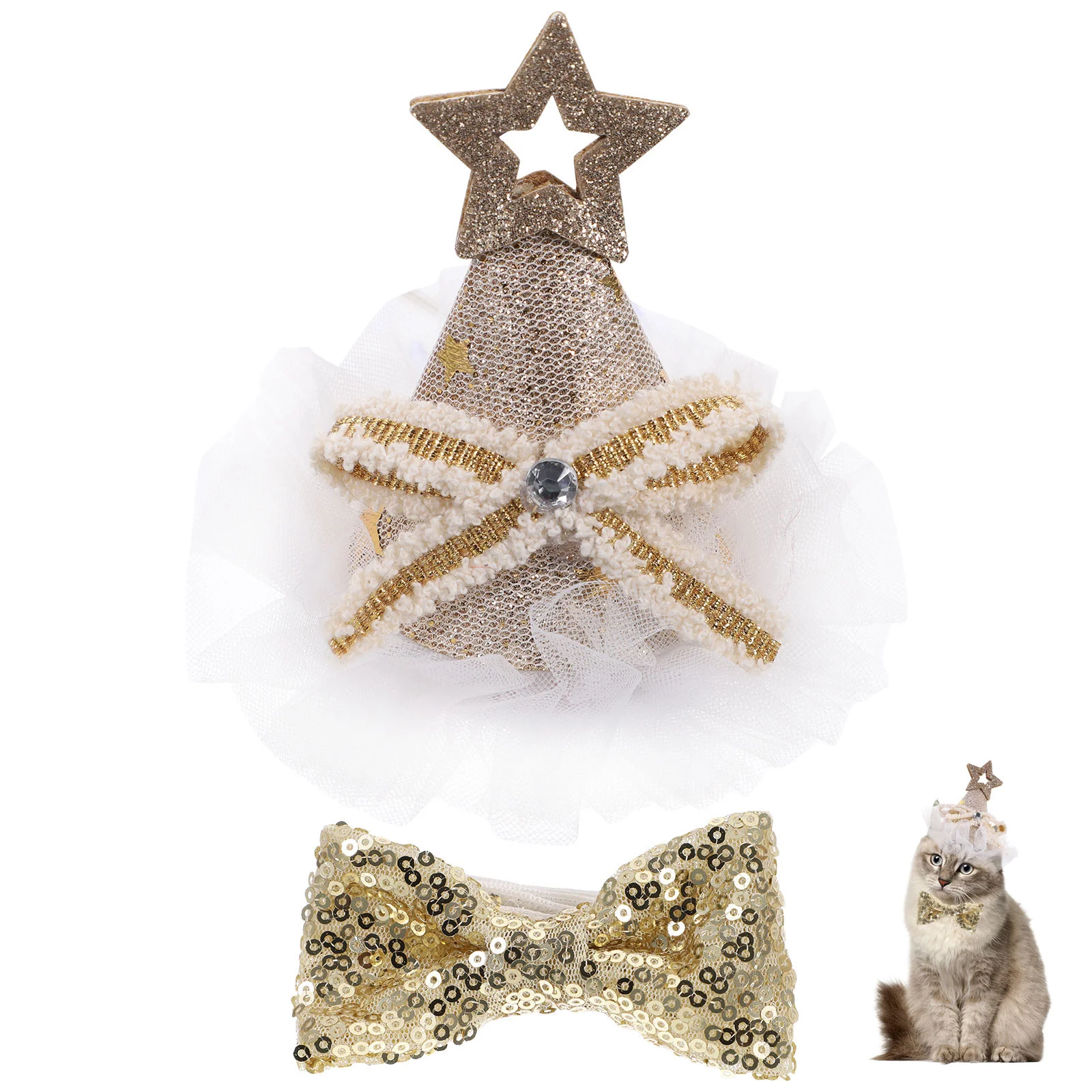 

1 Set of Birthday Dog Bows Party Pet Hair Bowtie Dog Grooming Bows Dog Bows Accessories