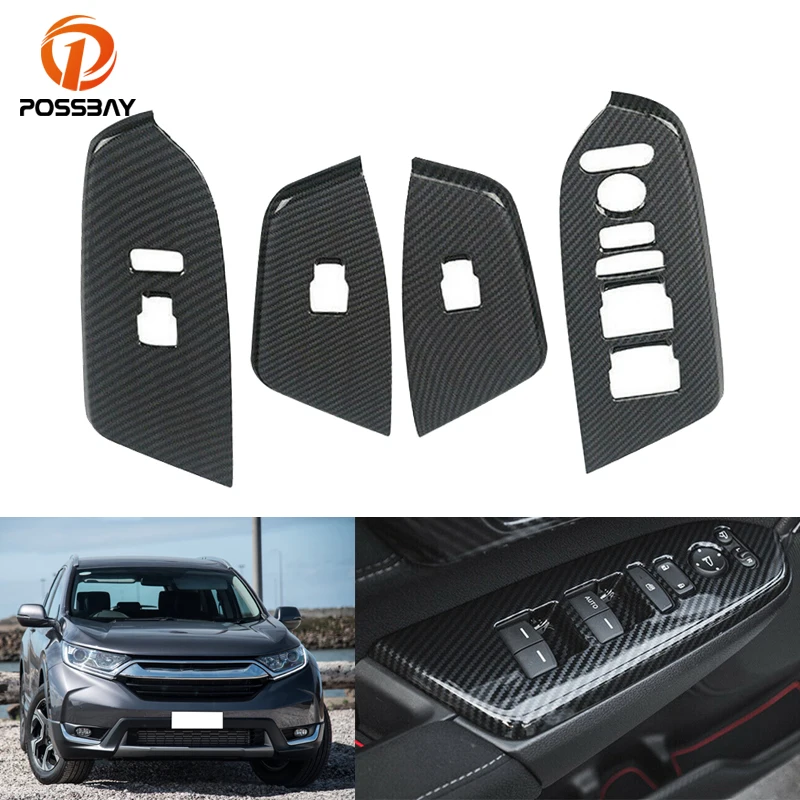 

4 PCS Car Carbon Fiber Interior Door Armrest Cover Trim for Honda CRV CR-V 2017 2018 2019 2020 2021 Auto Interior Accessories