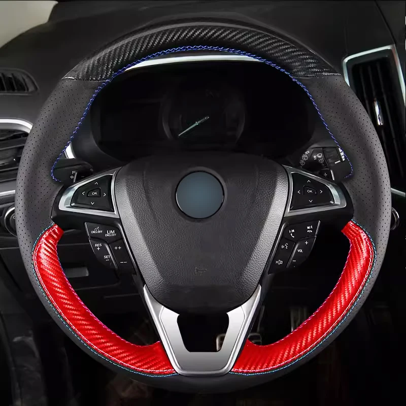 Матовая углеродная кожа с черными отверстиями и Красной матовой углеродной