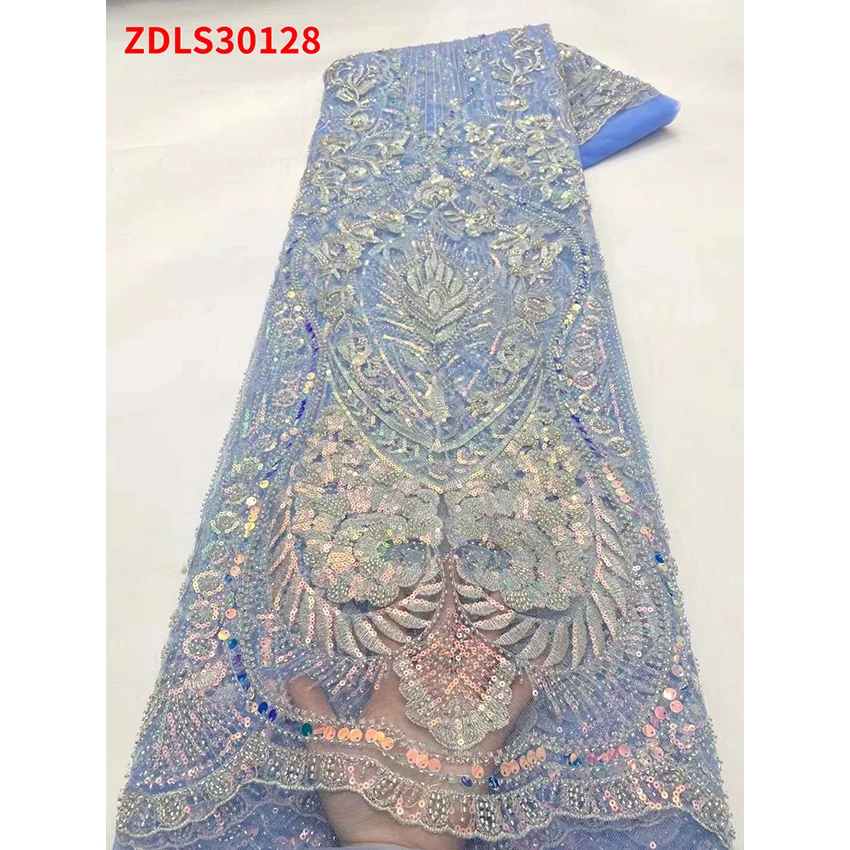 Прекрасная африканская одежда вышивка бисером блестки кружевная ткань низкая