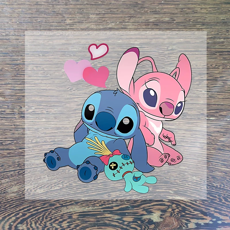Наклейки на одежду из мультфильма Лило и Стич 10 шт