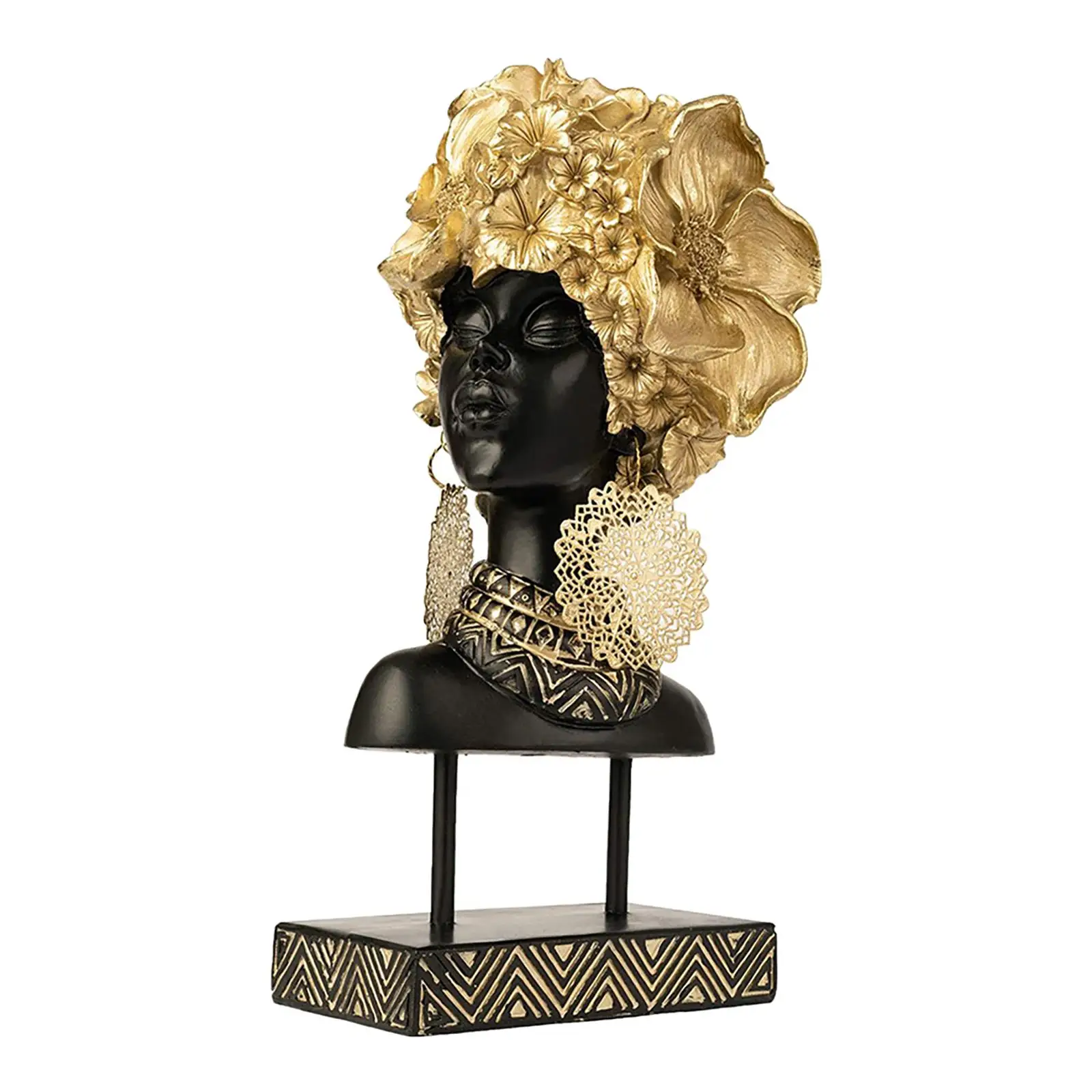 

African Women Sculpture Figurine Desktop Statue Home Decor Artwork Gifts