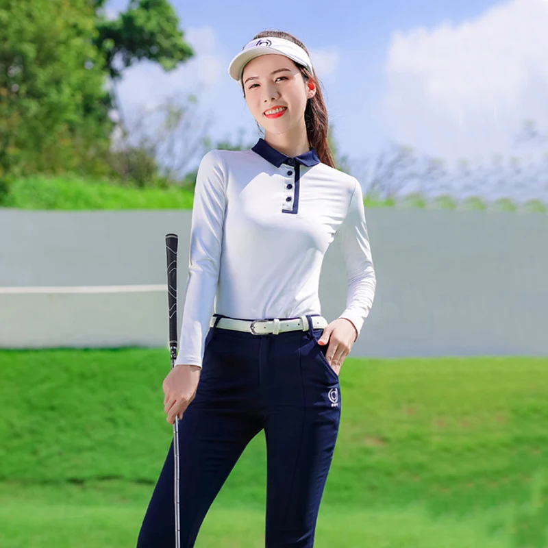 SSV GOLF women's suit long sleeve polo shirt flared trousers Golf  slim sport trousers autumn and winter golf wear woman