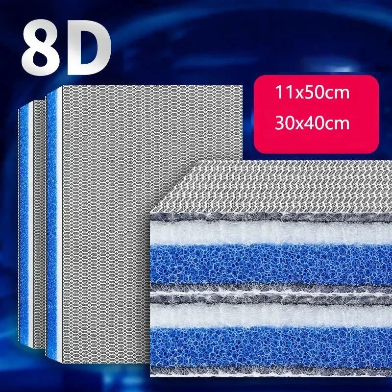 

Aquarium 8D Sponge Filter Cotton Denitrifier Accessories Fish Tank Foam Agent Improved 8 Layer Non Gel Filter Pad