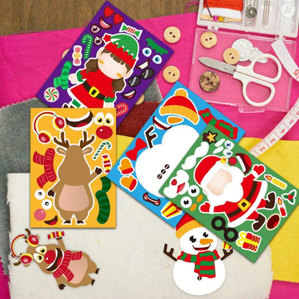 

Portable 8Pcs Great Santa Claus Stickers Window Decorations Practical Reward Sticker Exquisite for Gifts