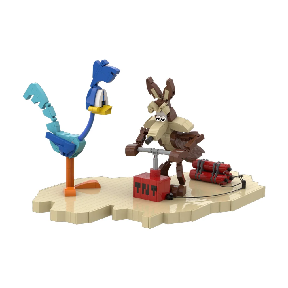 Фото MOC-214247 Roadrunner and Wile E Coyote, строительные блоки, игрушка, детский подарок на день рождения №1