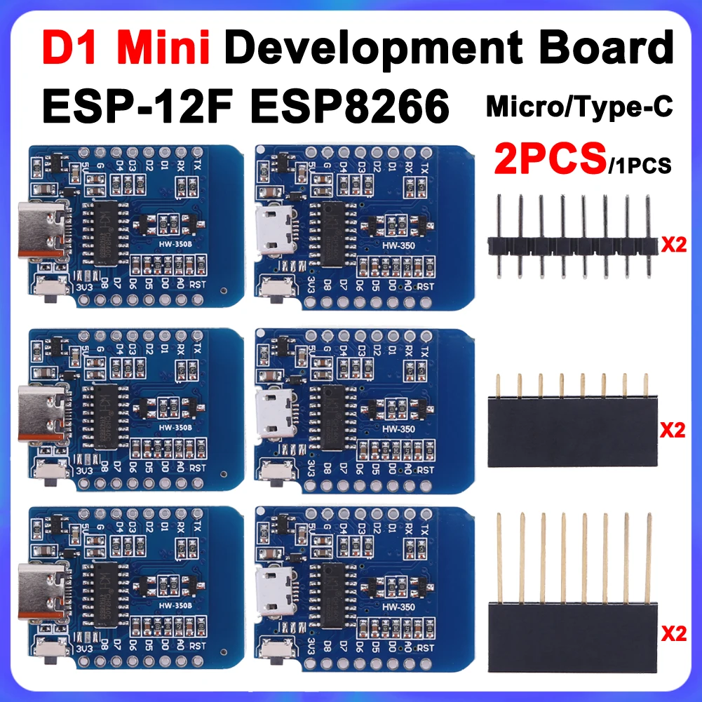 D1 Mini ESP8266 ESP-12 CH340G V2 USB WeMos D1 Mini WIFI макетная плата D1 Mini NodeMCU Lua IOT плата 3,3 В с контактами