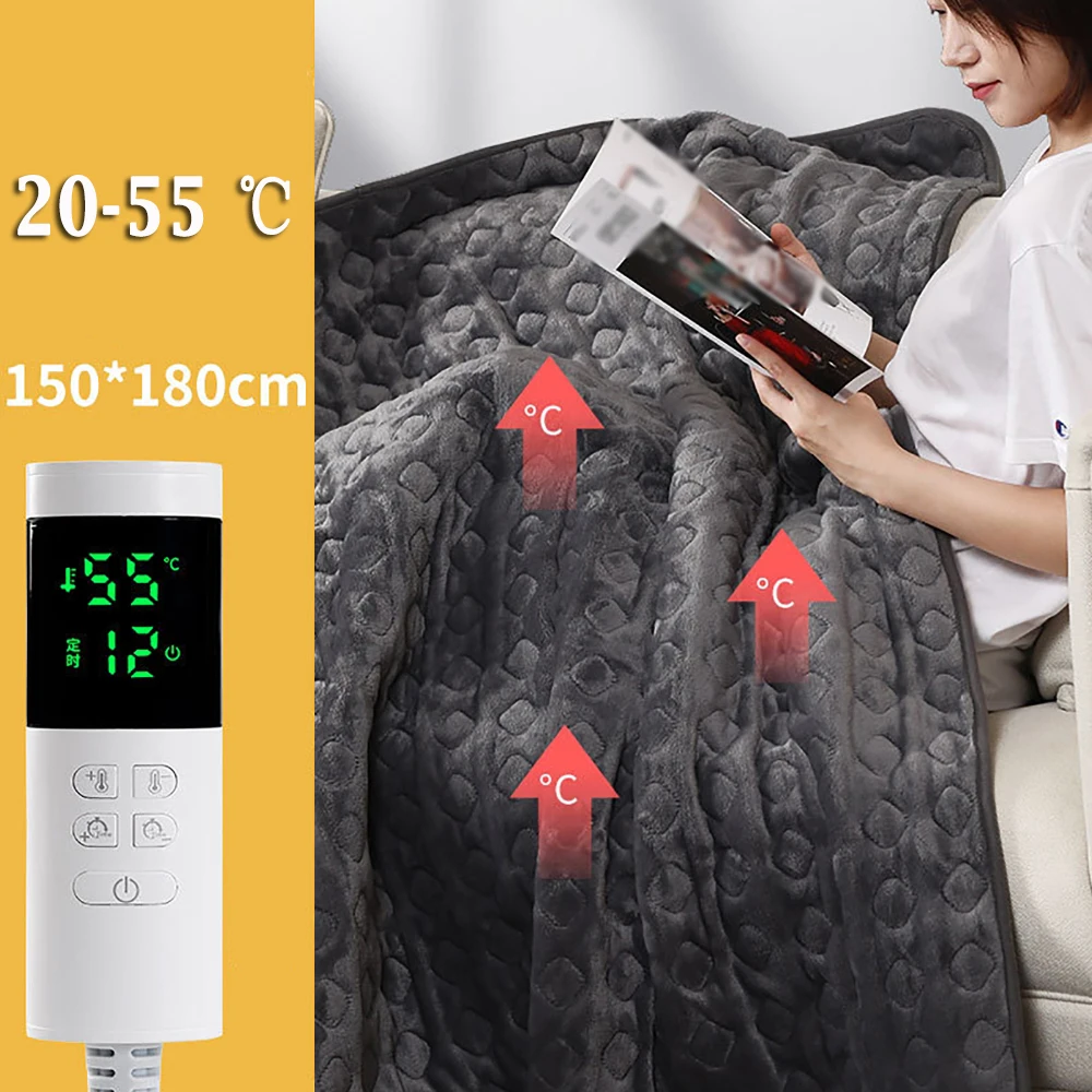 

Electric Blanket Winter Bed Warmer Heater Soft Flannel Washable Bed Thermostat 20-55 ℃ Intelligent Constant Temperature Control